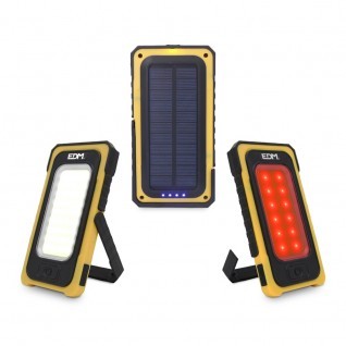 LINTERNA LED SOLAR RECARGABLE CON GANCHO E IMN COB 10W 750lm EDM