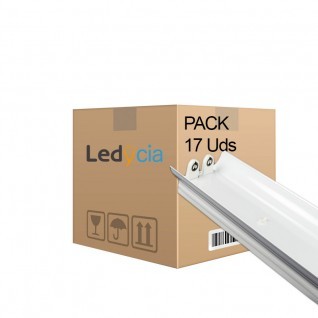 Pack de 18 soportes para 2 tubos led t8 120 cm 