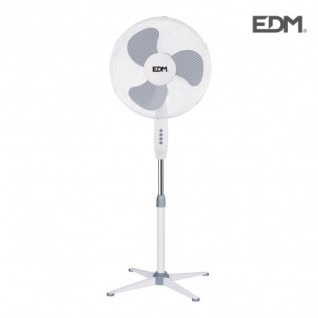 VENTILADOR DE PIE BLANCO POTENCIA: 45W ASPAS: 40cm ALTURA REGULABLE 105-125cm EDM