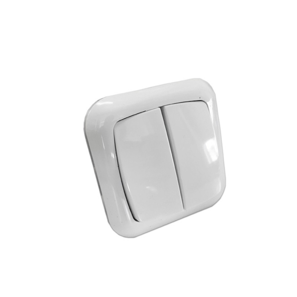 INTERRUPTOR DOBLE EMPOTRABLE BLANCO 2,00€