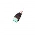 Conector dc macho para tiras led vista trasera tornillos